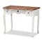 Baxton Studio Sophie White and Brown Finished Small 3-Drawer Wood Console Table 162-10255 - alternate 1